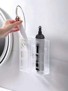 1 pieza Soporte para rizador de cabello, para secadores de pelo, planchas, tenacillas, alisadores y peines, organizador adhesivo de pared, cesta de ducha y accesorios para el cabello, almacenamiento y organización de baño