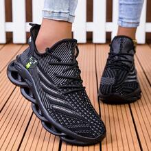 Atmungsaktive Damen Lässig Schuhe mit geflochtenem Sohlendesign, bequeme Mesh Schnürschuhe, vielseitige Sportschuhe für Lässig
