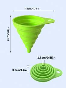 Entonnoir pliant et portable en silicone, convient pour changer l'huile et l'essence dans les voitures, camions et motos (vert néon)