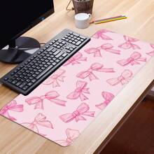 Bowknot Large Mouse Pad, Office Desk Mat, Keyboard Pad, Full Edge Locking, Anti-Slip Rubber Bottom Texture, Gaming Mouse Pad, Cartoon Pattern Back To School
