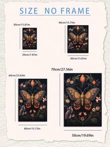 1/3Pcs, Optional Frame, High Quality Print Painting,Modern Style, Butterflies, Bees, Flower Splicing, Combination, Wall Art Poster, Home Decoration, Suitable For Living Room, Sofa, Bed, Hallway, Bedroom, Bathroom, Office, Perfect Art Gift, PVC Rigid Pipe Packaging,Wall Art With Frame - Multicolor - View 5