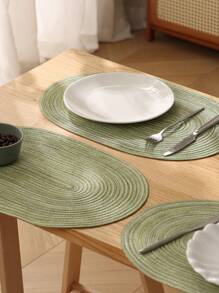1/2/4/6/8pcs Set Minimalist Ombre Beige Oval Polyester Placemats