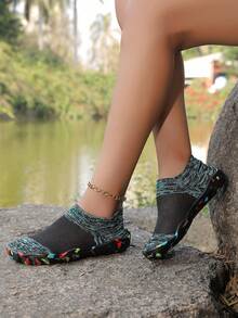 ZVB Couples Water Shoes, Suitable For Barefoot Lovers, Soft-Bottomed Women's Beach Shoes For Swimming, Diving, Outdoor Quick-Dry Summer Sandals, Non-Slip Breathable Aqua Shoes For Fishing - Đen - Xem 3