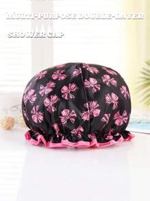 Bonnets de douche imperméables à double couche, bonnets de douche pour les femmes pour le bain, le shampooing et le maquillage. Bonnets de bain de haute qualité réutilisables et portables pour les voyages