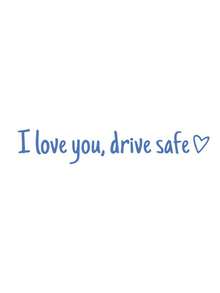 1pc "I Love You Drive" Rearview Mirror/Window Sticker, Essential Car Decal To Remind Family Members To Drively - Multicolor - View 14