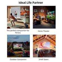 HASATEK HASATEK przenośny inteligentny projektor 4K HY320, Android 11, 4K 1280*1080P, podwójne WiFi, regulowany w zakresie 180°, odpowiedni na kemping i do kina domowego, idealny prezent dla rodziny i przyjaciół