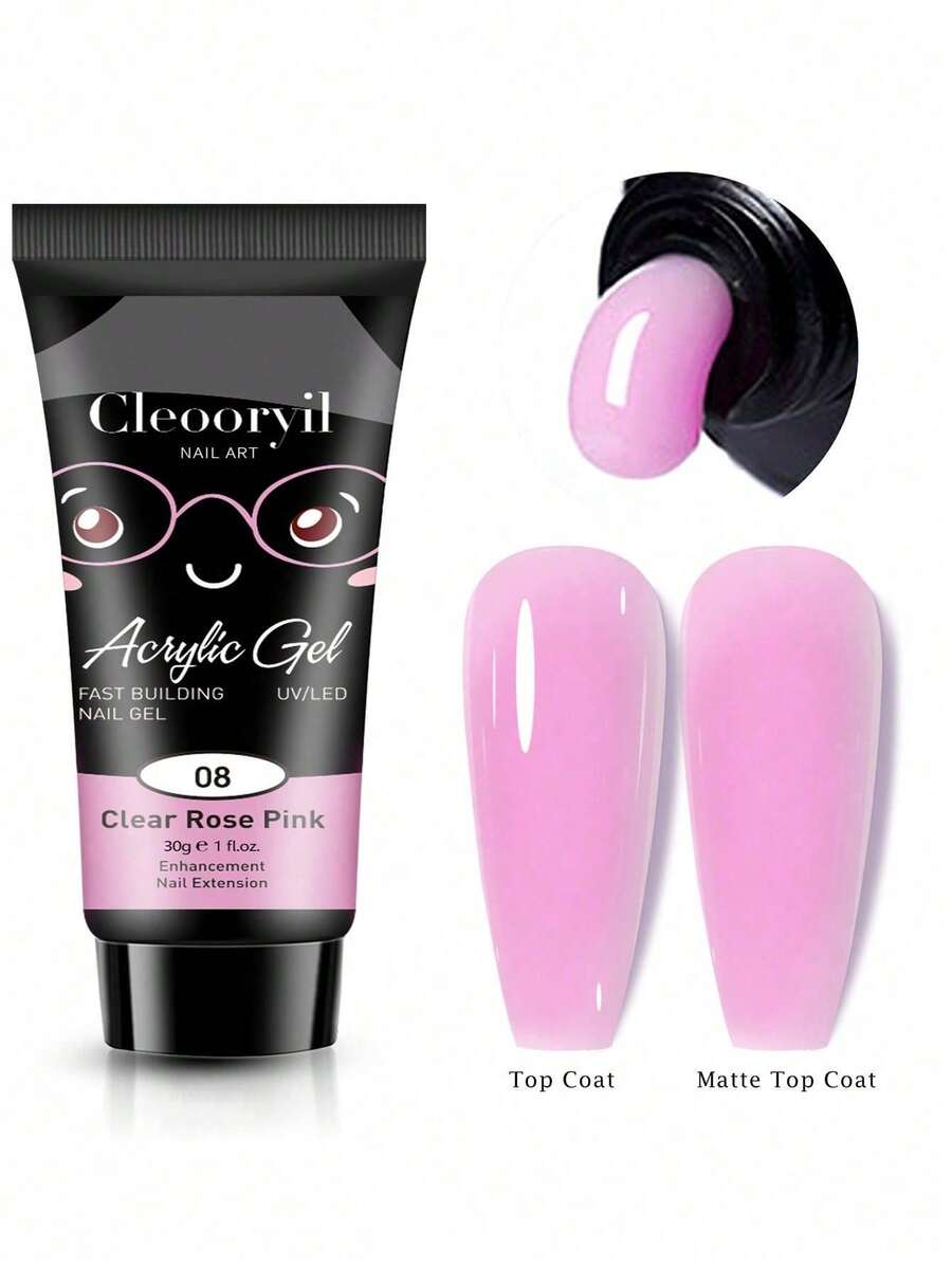 30g Clear Rose Pink Quick Extension Gel Nail Polish Construction Hard Gel Semi-Permanent Acrylic Extension Nail Polish UV/LED Gel Nail Polish For Nail Art Home Salon DIY - 淡紫色 - 查看 1