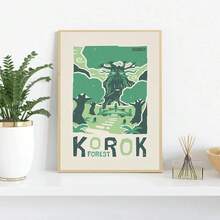 Stampa artistica su tela con cornice opzionale, cartellone di paesaggi di viaggio di : Breath of the Wild, decorazione da parete per stanza da gioco, cornice riutilizzabile - Multicolore - Visualizzare 6