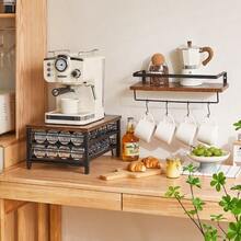 2Tier Coffee Pod Drawer Holder For  Capsule Pods Storage Organizer Compact Under Coffee Pot Storage Drawer Slim Home Kitchen Counter Organizer TCJ102H - RusticBrown - View 3