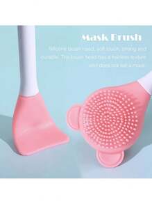 Ensemble de sept pièces d'outils de lavage du visage et de soins de la peau : bandeau de lavage du visage, strap de poignet, brosse de lavage du visage en silicone à double face, brosse de nettoyage d'ourson, éponge de nettoyage du visage, grand sac de rangement imperméable. Un outil de beauté tout-en-un.
