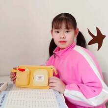 Cartoon Large Capacity Pen Bag Student Stationery Storage Pouch Cute Chestnut Bear Canvas Pencil Bag,Back To School,School Supplies - Multicolor - View 4