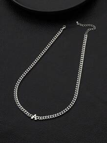 1pc Fashionable Minimalist Metal Letter Thick Chain Men's Bracelet