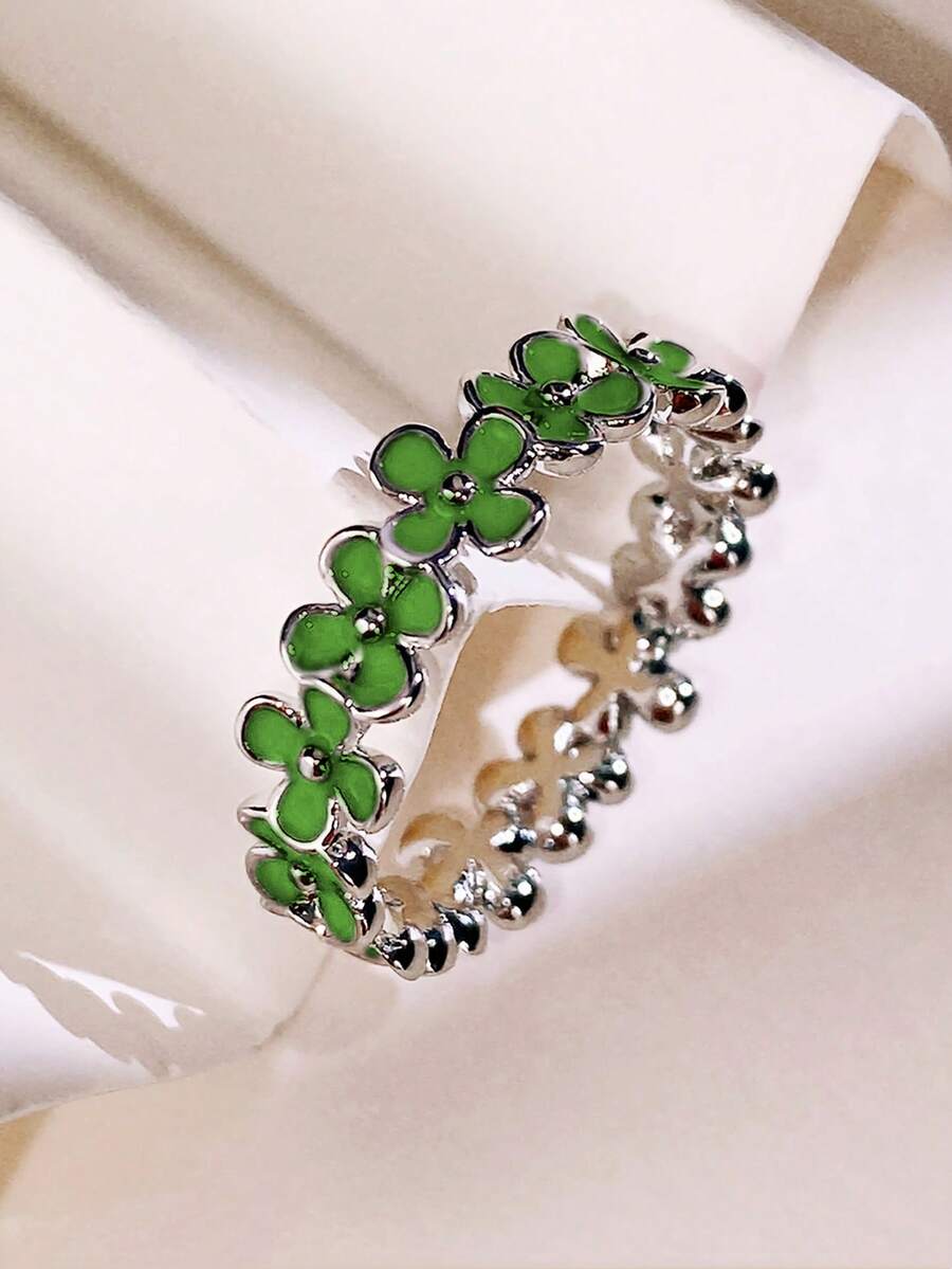 1pc Elegant Flower Design Ring, Suitable For Women, Jewelry For Weddings, Engagements, Valentine's Day And Other Occasions