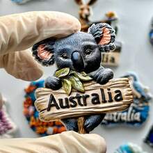 1pc Resin Australia Koala, Rainbow Parrot, Melbourne Flinders Train Station, And Penguin 3D Fridge Magnet, Travel Landmark Souvenir Decoration, Travelling Gift - Multicolor - View 13