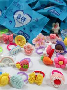 20/50pcs Cute Cartoon Design Blind Box Rings - Unique Surprise Gifts - Party Favors
