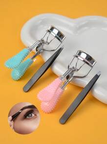 2pcs Set Portable Makeup Novice Eyelash Curler & Long-Lasting Eyelash Curler Tool Kit - Natural Universal Eyelash Curler