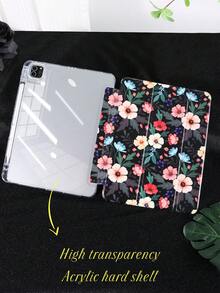 1 Ốp lưng máy tính bảng Acrylic trong suốt gấp ba, in họa tiết hoa, tích hợp khe cắm bút, vỏ sau bằng Acrylic trong suốt cao, chân đế gấp ba có thể điều chỉnh, chế độ ngủ/thức từ tính, tương thích với iPad Mini 6/Mini 7/Air 1/Air 2/9.7/10.2/10.5/Air 4/Air 5/10.9/Pro 11/Thế hệ thứ 10/Air 11-In.(M2)-2024/Pro 11-In.(M4)-2024/IPad Air 11 inch (M3) 2025/IPad (A16) 11 inch thế hệ thứ 11 năm 2025, Thiết kế thanh lịch/tối giản/phong cách nghệ thuật/dễ thương/sáng tạo/cá nhân dành cho nữ - Nhiều màu - Xem 4