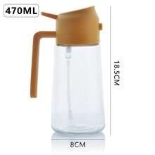1pc, 2-In-1 Spraying Oil Bottle - Pouring Oil Bottle, Large Capacity Glass Bottle, Multi-Purpose For Home Kitchen - Black - View 16