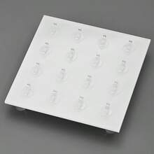 YRUID 1pc 16-Slot Acrylic Square Transparent White Jewelry Ring Display Holder Stand, Jewelry Display Prop - White - View 4