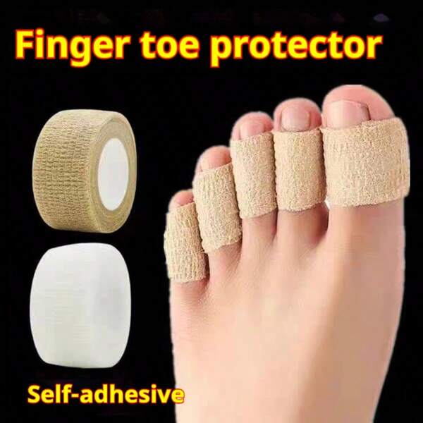 1 Roll Comfortable Toe Protector - Protective Toe Tape, Anti-Friction Bandage 2.5CM, Self-Adhesive Bandage, Toe Sleeve Bandage Gym Accessories