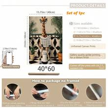 1pc, Canvas Hanging Picture, Framed, Easy To Hang, Optional Frame, Giraffe Toilet Humor Canvas Art Print, Wall Poster, Suitable For Home Bedroom, Kitchen, Living Room, Hotel, Cafe, Office, Canvas Painting, Great For Room Decoration, Wall Arts, Posters - Multicolor - View 12