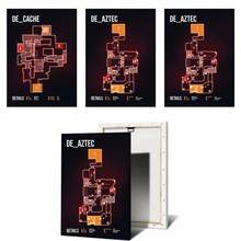 1 件墙面艺术海报可选框架复古游戏流行经典游戏 CS GO 地图墙面艺术海报帆布绘画和版画适用于北欧酒吧、咖啡店、家庭客厅装饰无框、帆布艺术、高品质、无框