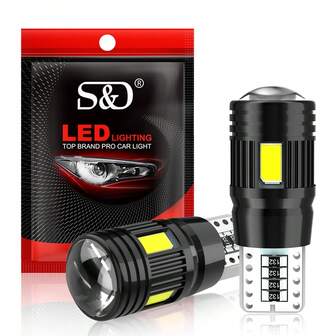 S&D T10 W5W LED Canbus No Error 194 168 Bulb 5W5 5W 12V 1200LM Super Bright Car Interior Side Light License Plate Lamp Auto