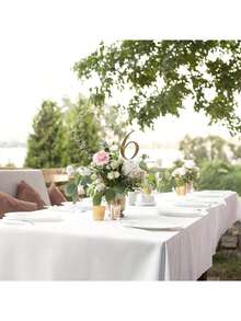 1 件/8 件一次性 PEVA 塑料纯色桌布，适用于长方形桌子，抗皱可水洗装饰桌布，适合派对、典礼、自助餐、生日、日常使用，107.87 * 53.94 英寸