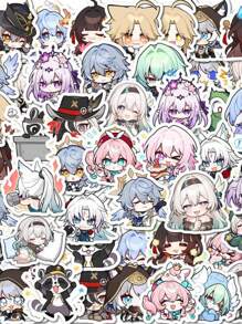 54pcs Cute Honkai: Star Rail Game Stickers, DIY Decorative Stickers For Water Bottles, Stationery, Computers