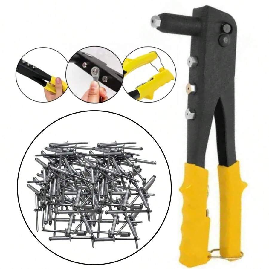 Professional Manual Riveter, 9-Inch Pliers Type, 4 Nozzles + 100 ...