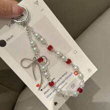 Pearl Chain Strap, High-End Beaded Wrist Lanyard, Handbag/Phone Charm, Crystal Phone Chain, Key Ring