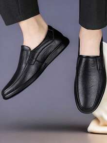 CLOHOO Brand Genuine Leather 2-Layer Rubber Sole Handmade Business Casual Shoes For Men