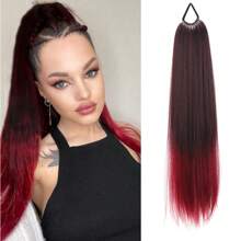 Braid DIY Ponytail Extensions Synthetic With Hair Tie Wrap Around Hair Braid Extensions Tail Rubber Band Hair Ring 28 Inch Ombre
