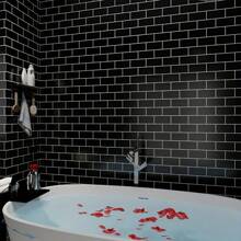 1 Roll White Tile Pattern Wallpaper, Easy To Clean, Removable, Peelable, Suitable For Kitchen, Bedroom, Living Room And Bathroom, 950x40cm