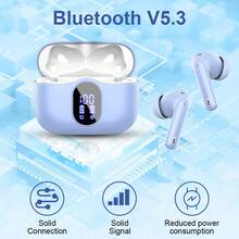 Ordtop Wireless Earbuds, Bluetooth Headphones 48H Playtime Ear Buds With LED Power Display, IPX7 Waterproof Bluetooth 5.4 Earphones In-Ear Earbuds With 4 Mic For Android IOS Cell Phone Laptop, Purple - Purple - View 4