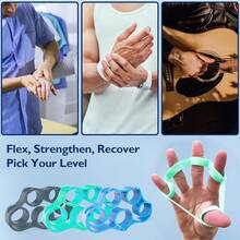 Grip Strength Trainer, Finger Exerciser, Forearm Strengthener 9-Piece Kit, Hand Grip Strengthener Targeted Strength, Relief & Recovery - Green - View 6