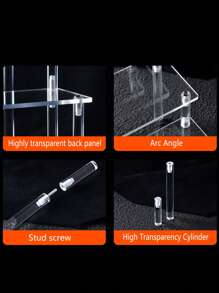 Acrylic Display Stand, 1pc Transparent Acrylic Display Tube Stand Holder For Perfume, Cosmetics, Cupcakes And Desserts, 1/2/3 Tier Shelves (Single Tier Approx. 20cm Width, 2/3 Tier Approx. 30cm Width)