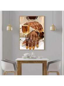 Set Of 1/3 Pcs Pop African American Wall Arts Posters, Art, Fashion Art Prints, Canvas Posters Printing, Modern Home Bathroom Bar Living Room Bedroom Decoration Unframed-Style, Wall Art With Frame