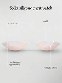 1pc Bridal Invisible Silicone Breast Petals, 3D Lift & Push-Up, Suitable For Sensitive Skin, Backless Strapless Bra For Wedding Dress, Long-Lasting Adhesive Up To 72 Hours