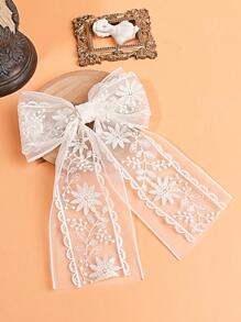 1 PC Set Of Solid Color Double-Layer Lace Ribbon Elastic Hair Clips, Extra Large And Wide Claw Clips Hair Claws Hair Barrettes