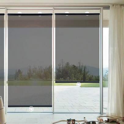 High-Definition Sunscreen Roller Blinds PET Blackout Roller Window Shades No-Drill Installation Retractable Suction Cup Design Thermal Insulated And Light Blocking Curtains For Office Living Room Bedroom