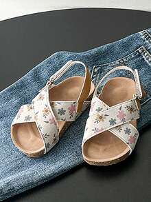 1 Pair Open Toe Comfortable Fashion Summer Beach Sandals For Girls - Beige - View 5