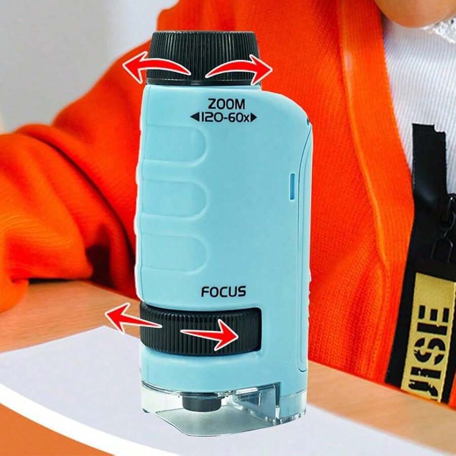 The Miniscope, Mini Portable Microscope, Miniscope Portable Microscope ,Handheld Pocket Microscope For Scientific Experiment - Blue - View 1