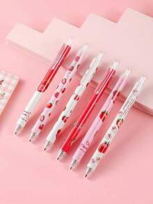 12PCS Cartoon Strawberry Pattern Retractable Gel Pens, Donut Fragrance, Smooth Writing, No Ink Clogging, Various Colors, Office Supplies, Student Supplies, Writing Supplies, Exam Supplies, Small Trophy Prizes, Student Small Prizes(Random Delivery) Back To School - Multicolor - View 4