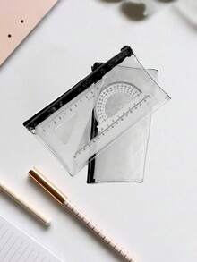 Estojo transparente para lápis, ideal para viagens (1 unidade, 3 unidades ou 10 unidades), perfeito para guardar maquiagem e outros materiais escolares e de escritório. Feito de material transparente para fácil visualização.