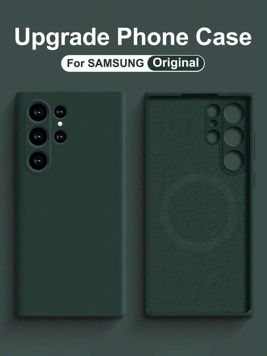 VRNOEI 原装磁性手机壳适用于三星 Galaxy S24 S23 S22 S21 S25 Ultra Plus，柔软保护套，无线充电，防震柔性 TPU 外壳，防水防摔防刮