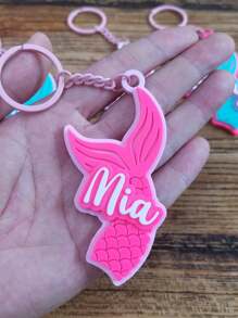 Mermaid Tail Summer Vibes Tropical Beach Name Personalized Custom 3D Printed Keychain Keyring Backpack Luggage Tag Gifts