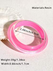 1pc Pink Fashionable Elegant Asymmetric Round Women Bracelet, Stylish & Versatile For Party Wear - Multicolor - View 16
