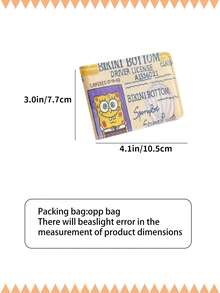 SPONGEBOB Estuche protector de licencia de conducir de Bob Esponja, Estuche doble función para certificado de registro vehicular y licencia de conducir - Multicolor - Ver 3