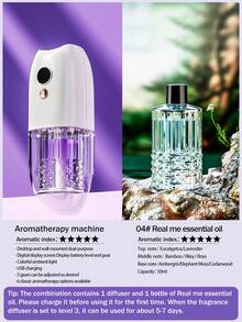 1 pieza Máquina de aromaterapia automática para el hogar, Difusor de aromaterapia SUB pequeño, Vaporizador inteligente de hotel, Difusor de perfume para habitación, Ambientador eléctrico para baño, Recargable, Con luces de ambiente de colores - Multicolor - Ver 27